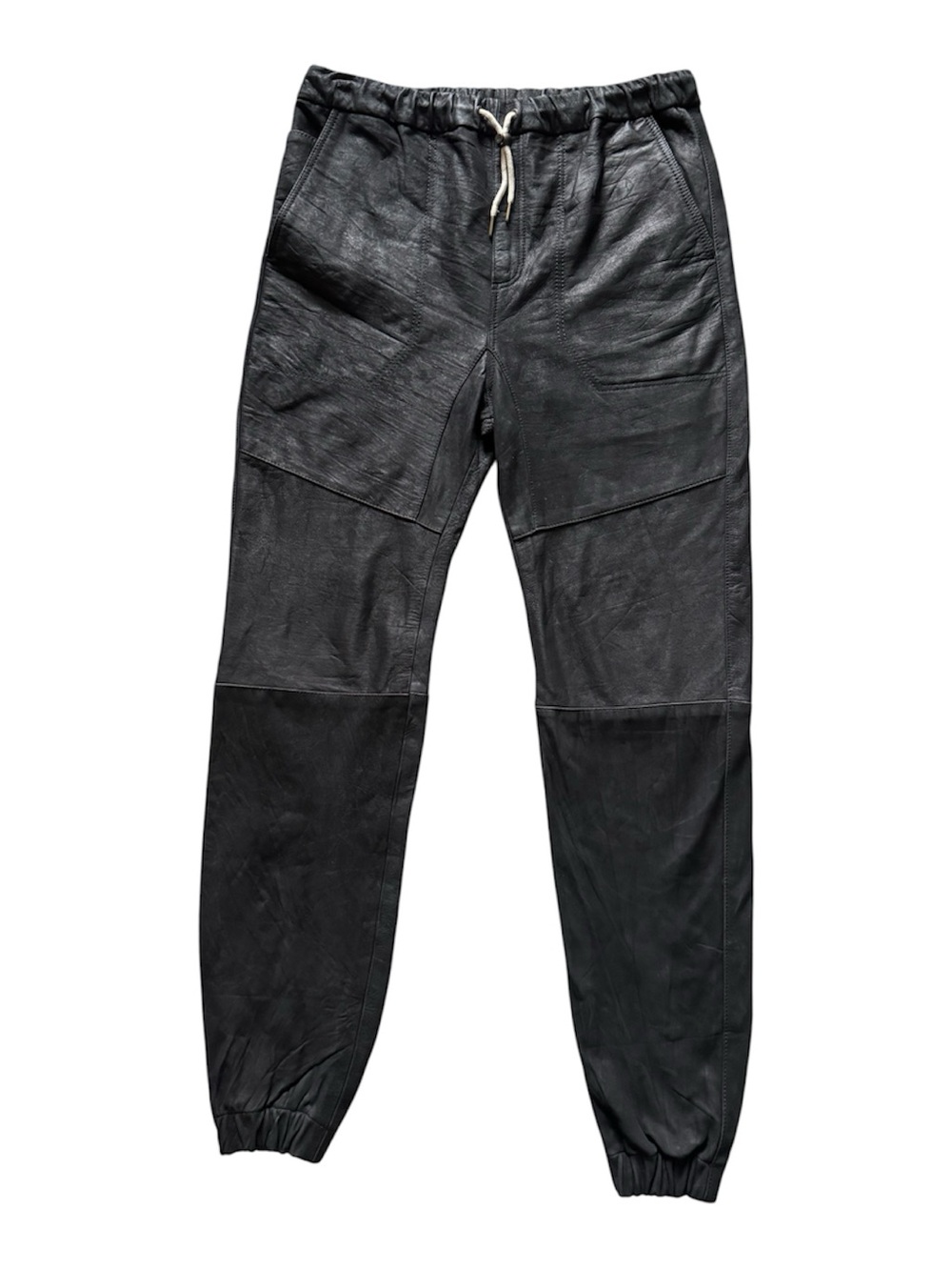 Zanerobe Sureshot Black Leather Jogger Pants 36 100% Cow Leather Streetwear - Picture 3 of 11